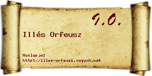 Illés Orfeusz névjegykártya