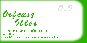 orfeusz illes business card
