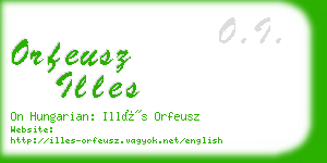 orfeusz illes business card